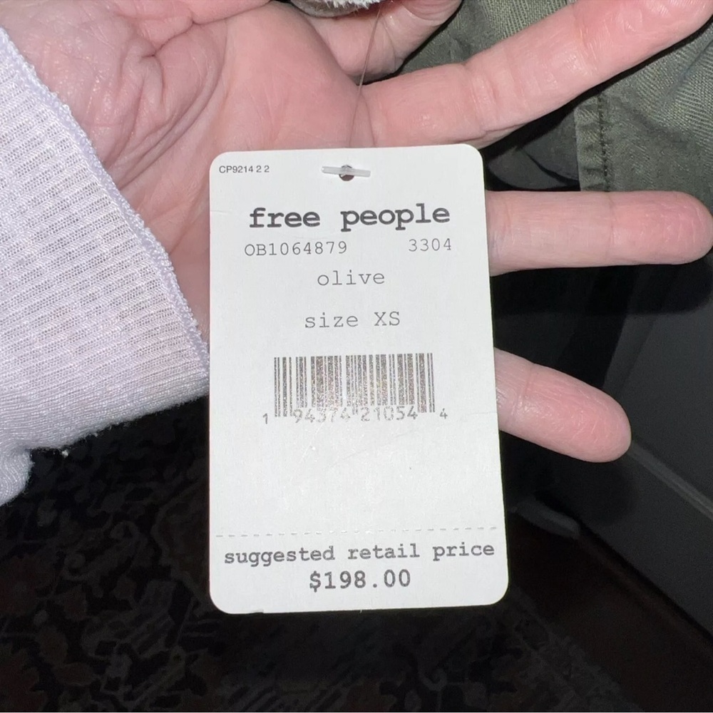 NWT- Free People Forever Free Cotton Tiered Jacket Military Green 💯 Cotton - Picture 6 of 12